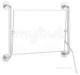 Delabie Adjustable Mirror Plus Handle 420x600 White Epoxy St Steel