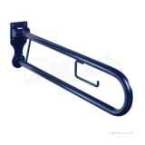 Avalon Hinged Support Rail With T/roll Holder -blue Av4910be