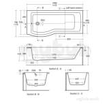 Related item Ideal Standard Tempo E2567 Arc 170 Right Hand No Tap Holes Shower Bath Wht