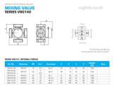 ESBE VRG141 4 way valve 1.25 inch cv - 16.00