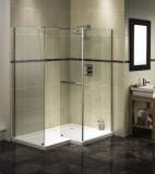 Fen0830aqu Polished Silver Aquaspace Square Walk-in Shower Panel 1900x1000mm