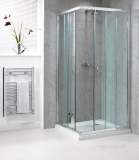 Polished Silver Shine Clear Glass Corner Entry Shower Enclosure 1850mmx800mm
