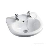 Armitage Shanks S250901 White Sandringham Wash Basin Two Tap Hole 490mm