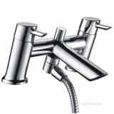 Bristan AE BSM C Polished Chrome Acute Double Handle Deck Mount Bath Shower Mixer