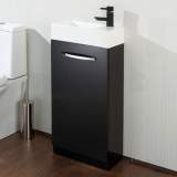 Hib 9501200 Black Cassino Floor Standing Cloakroom Unit Single Door