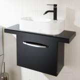 Hib 9501400 Black Cassino Wall Hung Cloakroom Unit Single Door