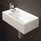 Hib 9770 White Metro Rectangular Cloakroom Wash Basin One Tap Hole
