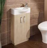 Hib 1380041 Light Oak Revio Reno Cloakroom Unit Floor Standing Two Door