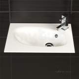 Hib 1420190 White Sienna 600mm Wc Wash Basin Mineral Marble One Tap Hole