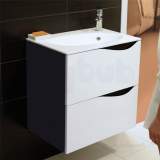 Hib 1420151 Black/white Sienna 600x610mm Wc Vanity Unit Two Soft Close Drawers