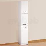 Hib 993.473027 White Sorrento Right Handed Tall Bathroom Storage 3 Door Cupboard Unit