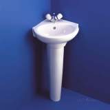 Ideal Standard Studio 450mm Two Tap Holes Corner Ped Basin White