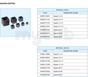 Actuator Mounting Kits -  Square Drive Adaptor 11mm To 17mm