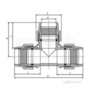 Plasson Fittings -  40mm Plasson 90 Deg Tee 7040 7040fff