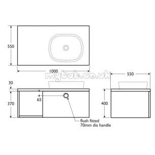 Ideal Standard Jasper Morrison Furniture -  Ideal Standard Jasper Morrison 1000 Wall Hung Vessel Unit E/oak