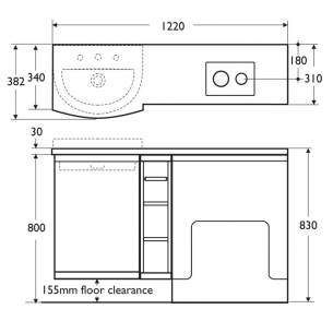 Ideal Standard Washpoint Furniture -  Ideal Standard Washpoint E6731 Wc Base Inc Cis Warm Oak