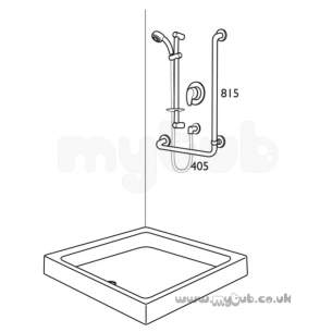 Armitage Shanks Commercial Sanitaryware -  Armitage Shanks Contour 21 Screw Wall 65cm Hinge Sup Arm