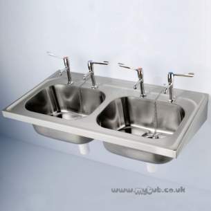 Armitage Shanks Commercial Sanitaryware -  Armitage Shanks Doon S5865 1200 X 600mm No Tap Holes 2 0b Sink Ss
