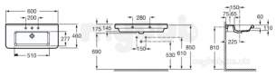 Roca Sanitaryware -  Roca Dama-n 600mm Basin White 327784000