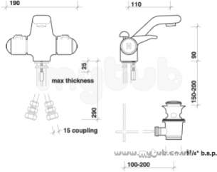 Twyfords Commercial Brassware -  Avalon Av5126 Mono Basin Mixer Chrome Plated Av5126cp