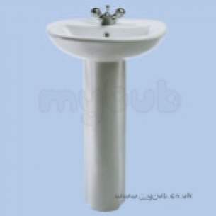 Twyfords Luxury -  Entice En4212 575mm Two Tap Holes Basin Wh En4212wh