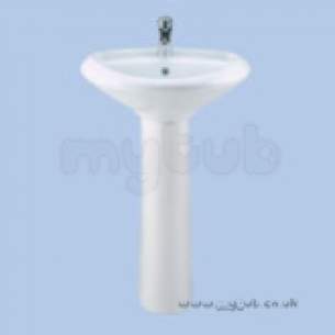 Twyfords Luxury -  Wave Ti Wa4121 500mm One Tap Hole Basin Wh Wa4121wh