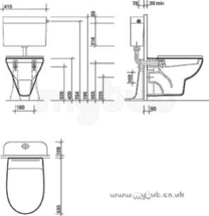 Twyford Mid Market Ware -  Twyford Refresh Re1738sw Wall Hung Wc Sw Re1738sw