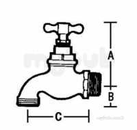 Pegler Commercial and Specialist Brassware -  Prestex 723at Brass Hose Union B/tap 15