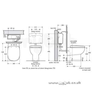 Ideal Standard Jasper Morrison -  Ideal Standard E622101 White Jasper Morrison Back To Wall Wc Pan