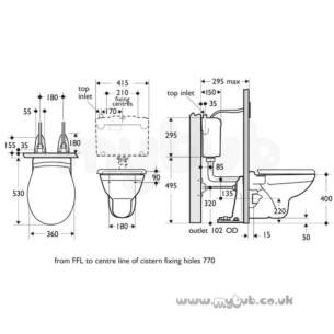 Armitage Shanks Commercial Sanitaryware -  Armitage Shanks Melrose S3610 P Trap Wc Pan Wh