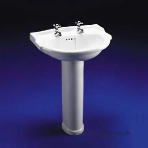Armitage Shanks Mid Range Sanitaryware -  Armitage Shanks Lichfield S2064 520mm Two Tap Holes Washbasin Wh Special