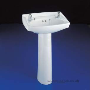 Armitage Shanks Commercial Sanitaryware -  Armitage Shanks Royalex S2170 560mm Two Tap Holes Basin Wh