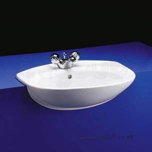Armitage Entry Level Sanitaryware -  Tiffany S243101 560mm One Tap Hole Semi-countertop Basin Wh Replica
