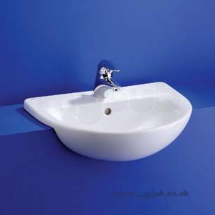 Ideal Standard Create -  Ideal Standard Edge E3048 560 X 450mm Two Tap Holes Semi-countertop Basin White