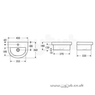 Ideal Standard Washpoint -  Ideal Standard Washpoint R4214 One Tap Hole H/r 450 Apr Basin Wh Special