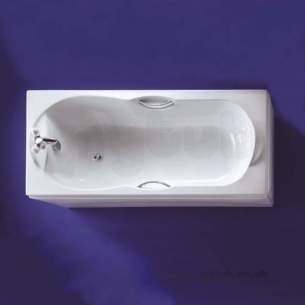 Ideal Standard Acrylic Baths -  Ideal Standard Alto 1700 X 700mm Two Tap Holes Bath Plus Chrome Plated Grips White
