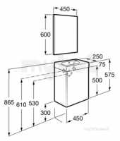 Roca Furniture and Vanity Basins -  Mini Basin Plus Unit And Mirror Oak