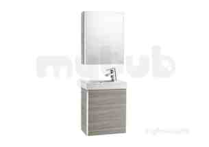 Roca Furniture and Vanity Basins -  Mini Basin Plus Unit And Mirrored Cabinet Oak