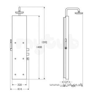 Ideal Standard Showers -  Ideal Standard Trevi T9344 Bop350 Shower Totem Wood