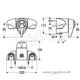 Trevi Compact Thermostatic Shower Valves -  Armitage Shanks Trevi Ctv A3084 Ex Shower Valve Ext Lever Cp