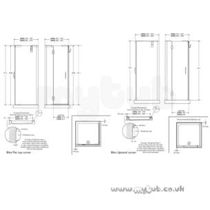 Bliss Shower Enclosures -  Armitage Shanks Bliss L9164 800mm Side Panel Clr/slv