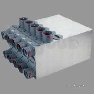 Aidelle Flue Dilution Fans -  15port Dist Box 180mm X 75mm Round Conns
