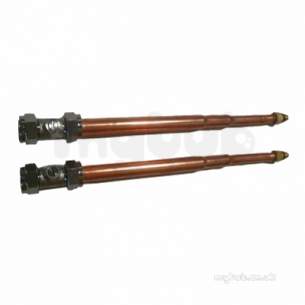 Twyfords Commercial Brassware -  Sola 15mm Copper Tails Pair Incl. Isolation Valve Sf2751cp