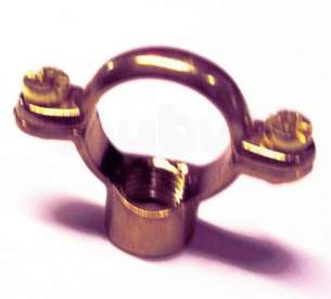 Single Pipe Rings and Backplates M10 -  22mm 1/4 Brass Single Pipe Ring Mrbsp22