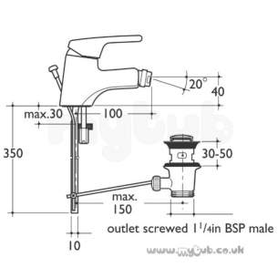 Armitage Shanks Domestic Brassware -  Armitage Shanks Sandringham B4448 Bidet Single Lever Mono And Puw Cp