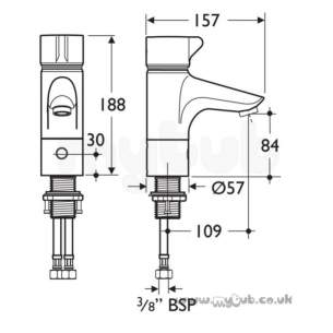 Armitage Shanks Commercial Sanitaryware -  Armitage Shanks Contour 21 Basin El Mixer Fxd Spt Plus Bttr Box