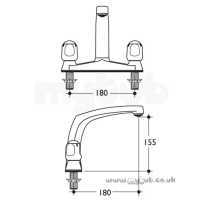 Armitage Shanks Domestic Brassware -  Armitage Shanks Sandringham S7927 Kitchen Deck Mixer Cp