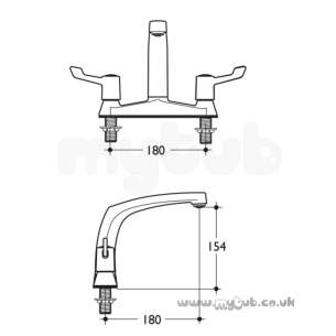 Armitage Shanks Domestic Brassware -  Armitage Shanks Sandringham Lever S7902 Deck Sink Mixer Cp