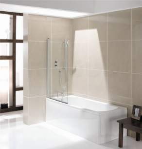 Jacuzzi Acrylic Baths And Panels -  Jacuzzi Pro Wbspromad500 White Madea Keyhole Two Tap Hole Shower Bath 1700x750mm