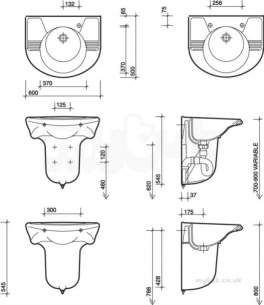 Twyfords Luxury -  Avalon Semi-pedestal And Bracket Av4909wh